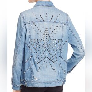 NWOT Blank NYC Distressed Star Studded Denim Jacket Women’s Size XS